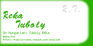 reka tuboly business card