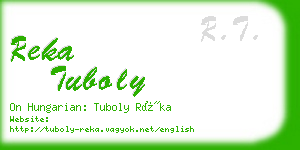 reka tuboly business card